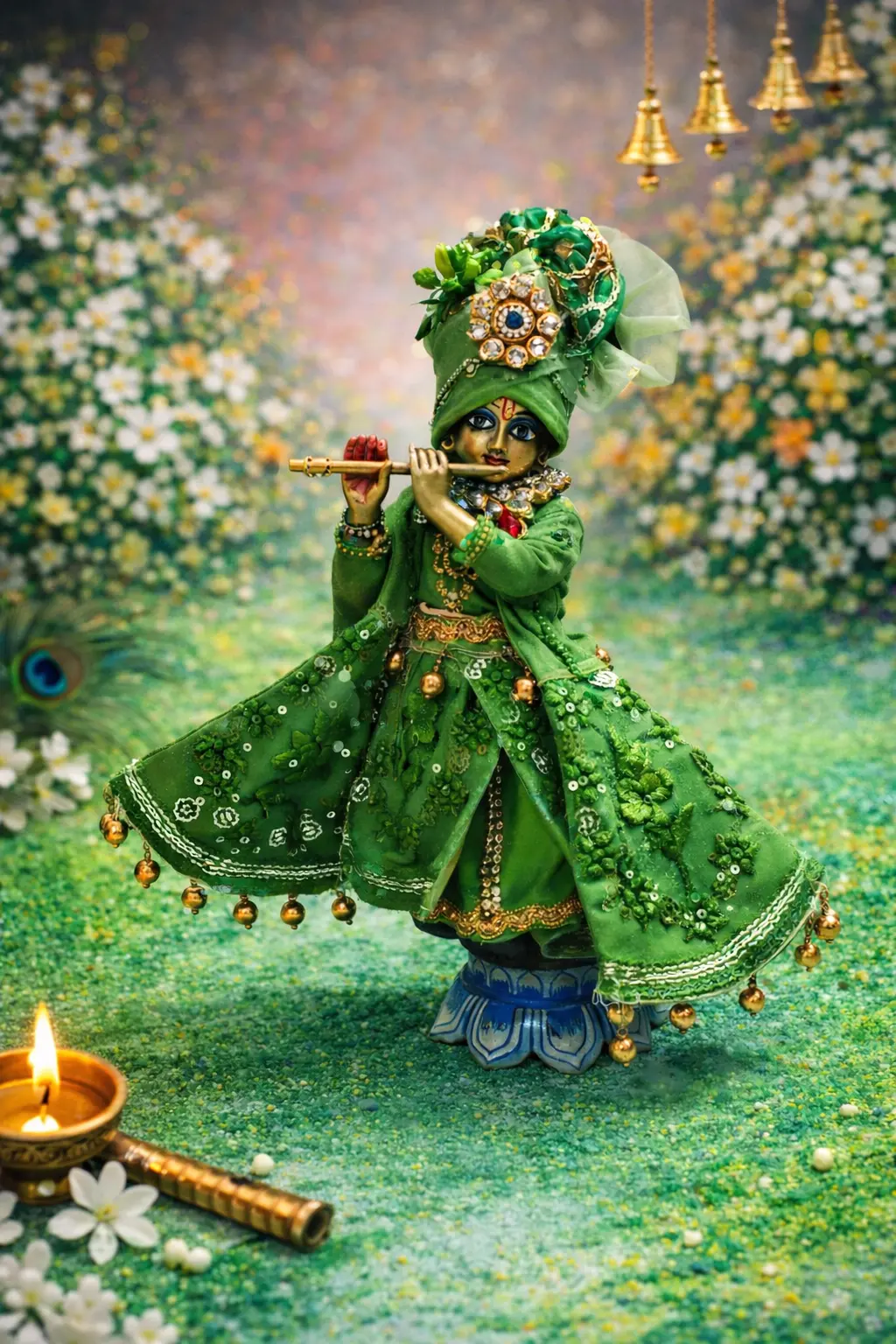Kanha green flute poshak